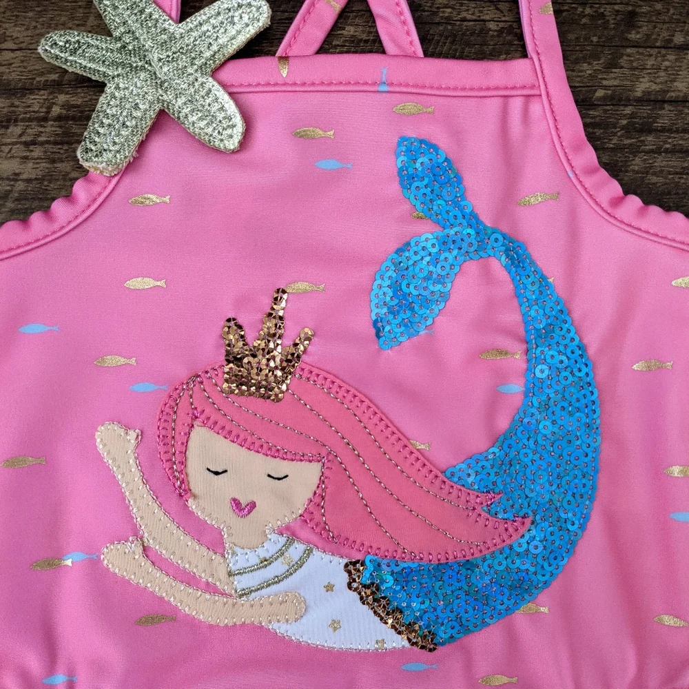 NWT Mud Pie Pink Mermaid Swimsuit